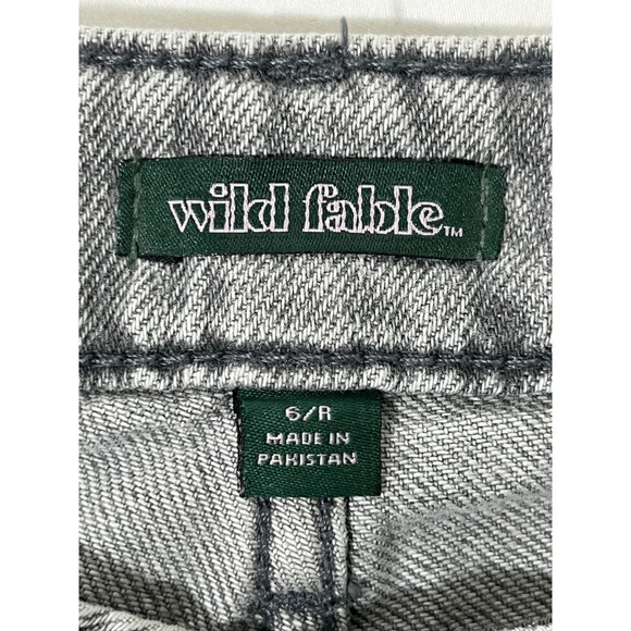 Wild Fable Cargo Jeans Women 6 Gray Acid Wash Mid Rise Baggy Streetcore Hip Hop - Picture 4 of 12